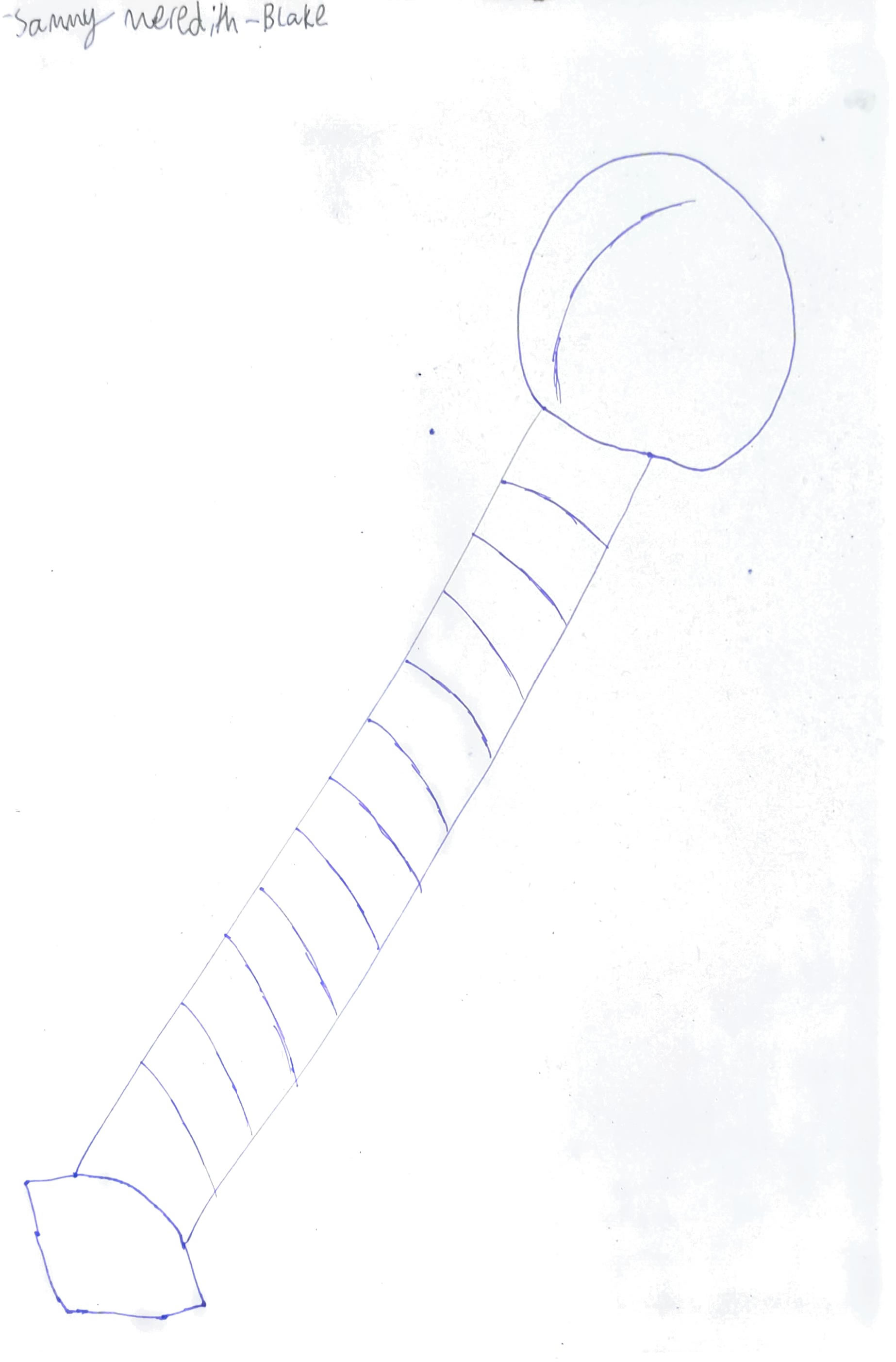 A game style sword drawn using a pencil